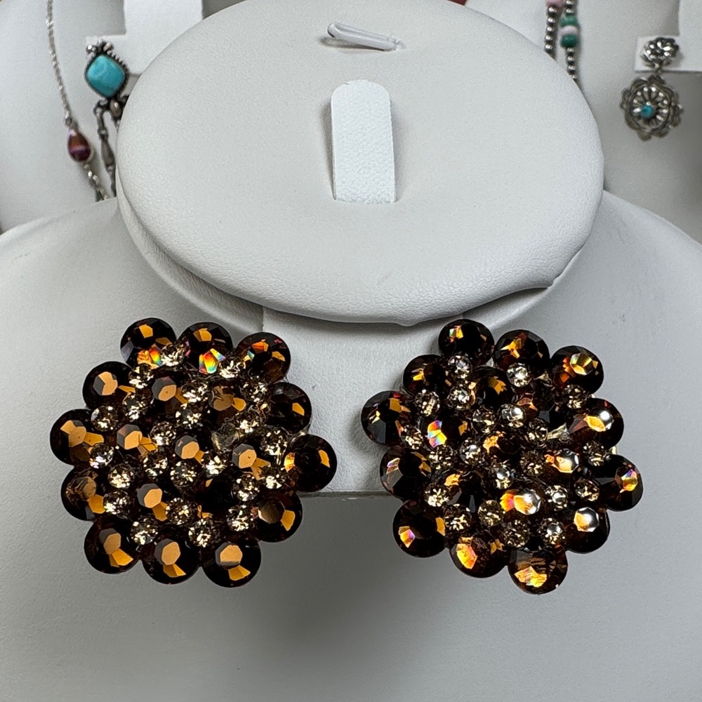 Glamorous Crystal Cluster Earrings